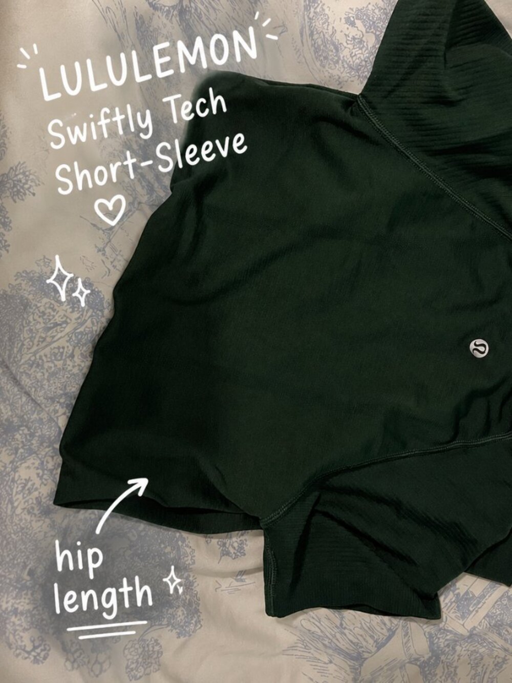LIKE NEW Size 2 🌲 Dark Green  Lululemon Swiftly Tech Short Sleeve Hip Length